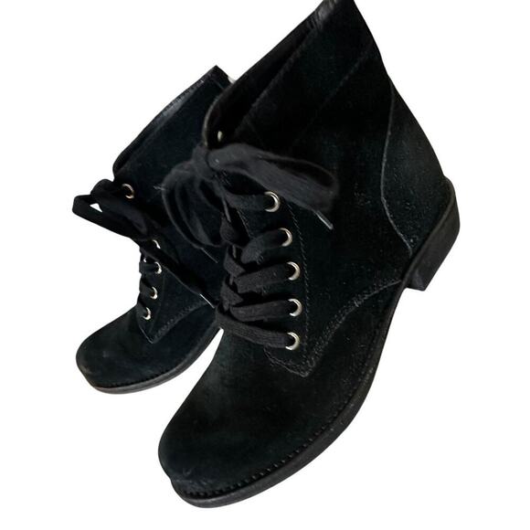 Sam Edelman Bleecker Black Suede Leather Ankle Booties Womens Sz. 7.5 Lace Up LN - Picture 16 of 16
